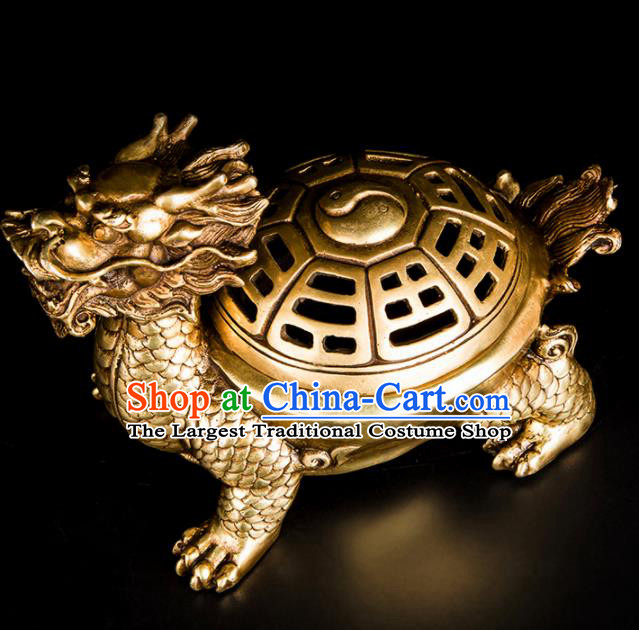 Chinese Traditional Feng Shui Items Bagua Dragon Censer Decoration Taoism Bronze Incense Burner