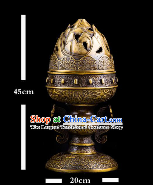 Chinese Traditional Taoism Bagua Brass Fire Incense Burner Feng Shui Items Censer Decoration