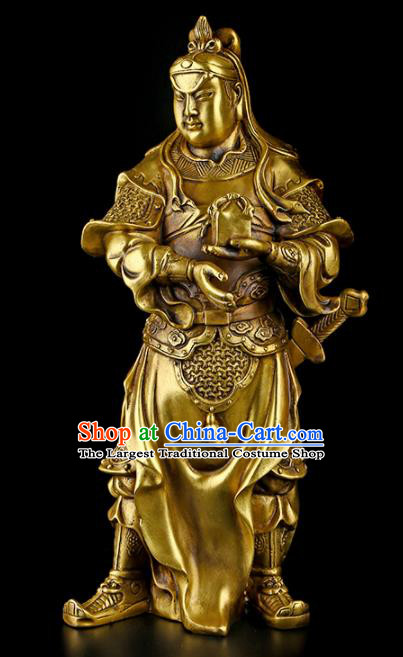 Chinese Traditional Feng Shui Items Taoism Brass God Erlang Statue Decoration