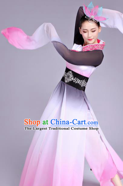 Chinese Traditional Stage Performance Costume Classical Dance Water Sleeve Pink Dress for Women