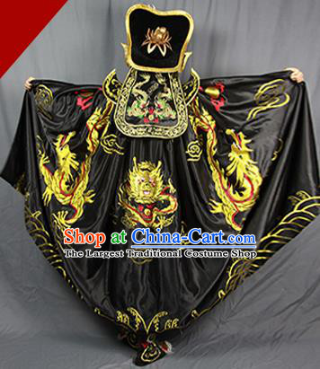 Chinese Traditional Sichuan Opera Embroidered Black Costume Face Changing Clothing Complete Set for Men