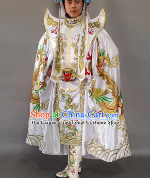 Chinese Traditional Sichuan Opera Embroidered Costume Face Changing White Cloak and Clothing Complete Set for Men