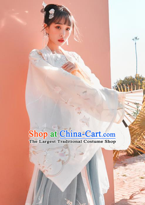 Chinese Traditional Hanfu Dress Ancient Tang Dynasty Imperial Consort Embroidered Costume for Women