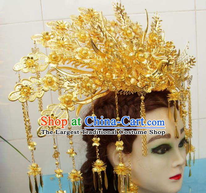 Chinese Traditional Goddess Phoenix Coronet Hairpins Ancient Queen Hair Accessories for Women