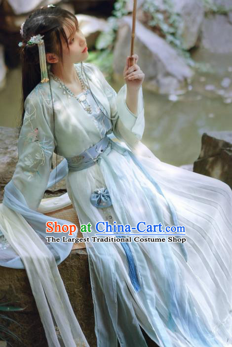 Chinese Traditional Hanfu Dress Ancient Tang Dynasty Princess Embroidered Costume for Women