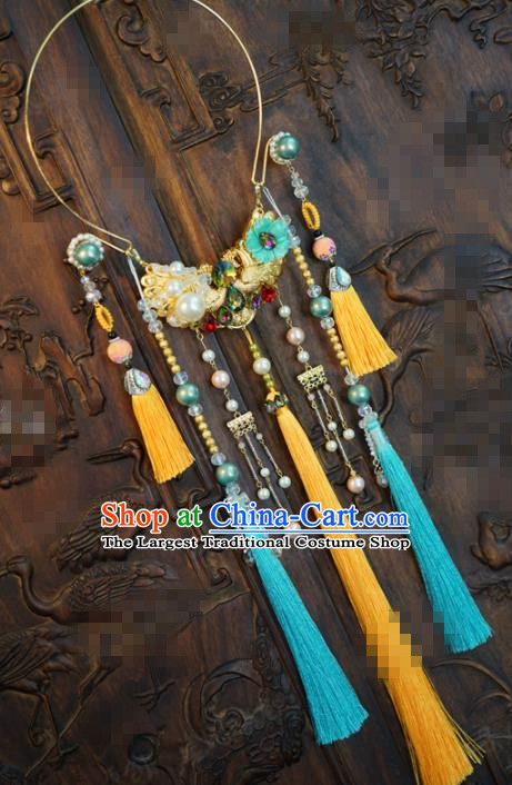 Chinese National Jewelry Accessories Traditional Hanfu Tassel Necklace for Women