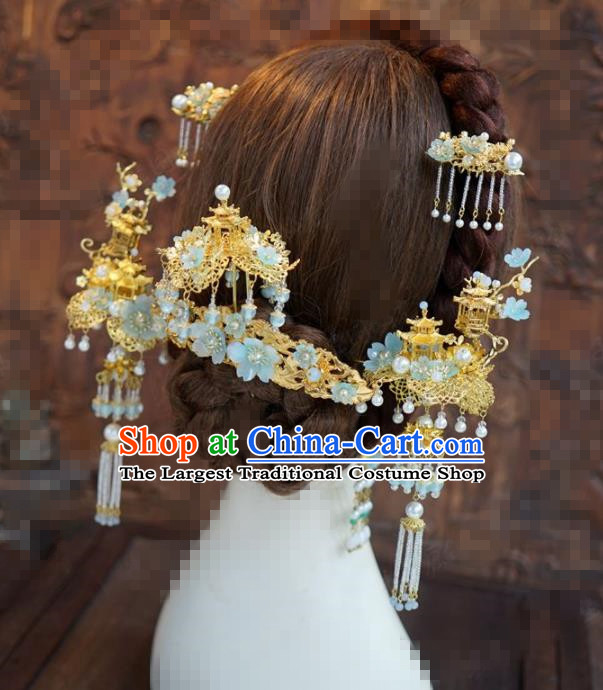 Chinese Traditional Handmade Hair Accessories Ancient Queen Luxury Hairpins Headwear Complete Set for Women