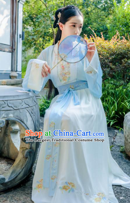 Chinese Ancient Hanfu Dress Tang Dynasty Court Lady Embroidered Historical Costume for Women