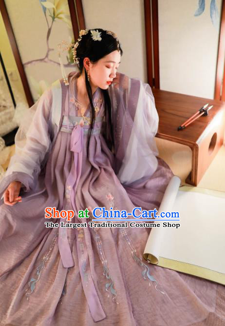 Chinese Ancient Princess Hanfu Dress Traditional Tang Dynasty Court Lady Embroidered Historical Costume for Women