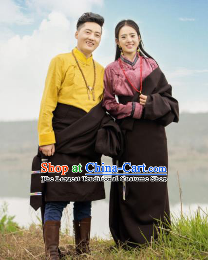 Chinese Traditional Tibetan Wedding Robes Zang Nationality Heishui Dance Ethnic Costumes for Women for Men