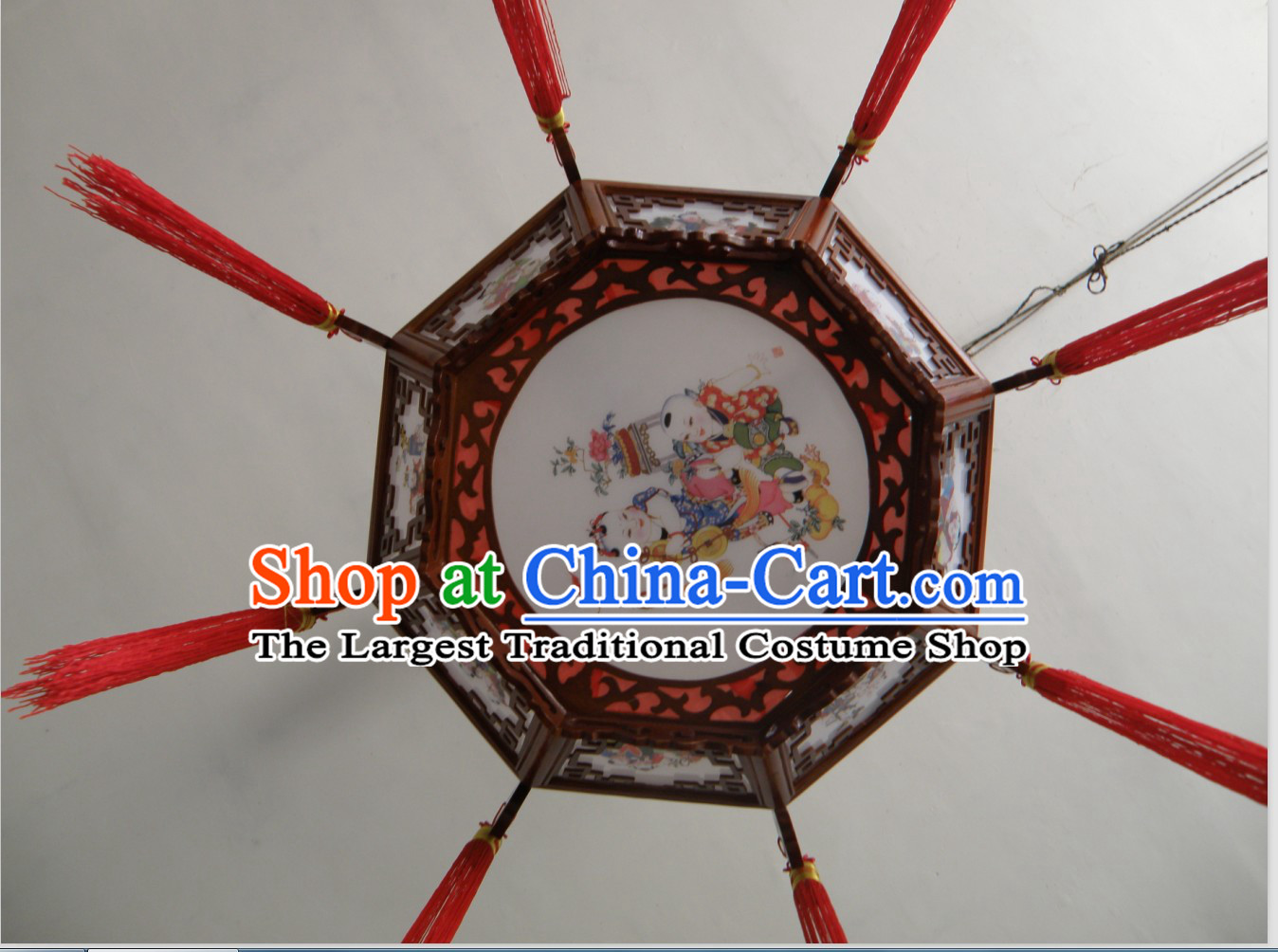 Chinese Hand Carved Traditional Painting Palace Ceiling Lantern