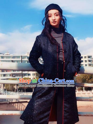 Chinese Traditional Ethnic Female Black Dust Coat Zang Nationality Costume for Women