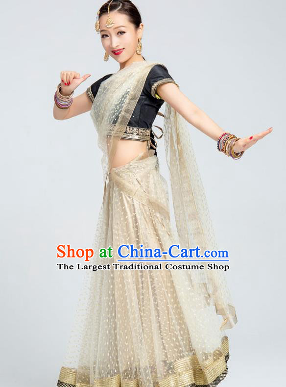 Asian India Traditional Bollywood Black Costumes South Asia Indian Belly Dance Dress for Women
