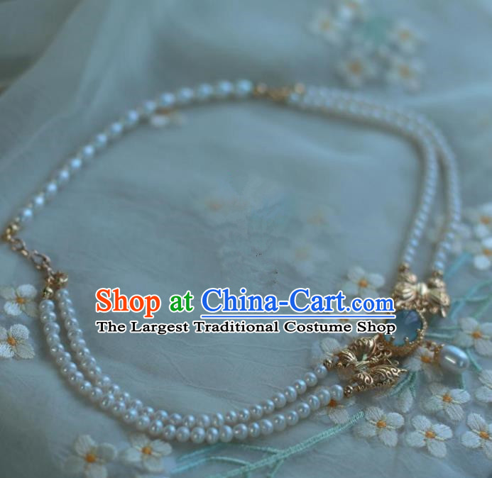Traditional Chinese Hanfu Accessories Ancient Princess Pearls Necklace for Women