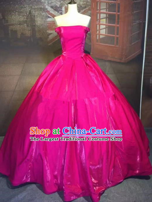 Top Grade Stage Show Rosy Dress Brazilian Carnival Modern Fancywork Costume for Women
