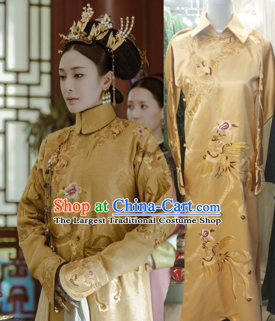 Qing Dynasty Empress Garment Long Robe Clothing for Women