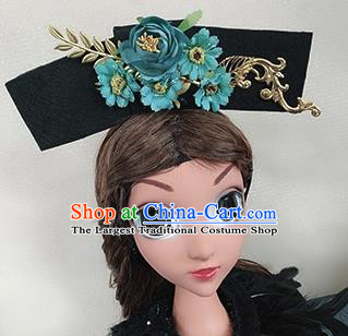 Chinese Handmade Qing Dynasty Princess Hair Accessories Ancient Palace Green Peony Hair Clasp for Women