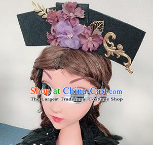 Traditional Chinese Qing Dynasty Princess Purple Flowers Hair Accessories Handmade Ancient Hair Clasp for Women