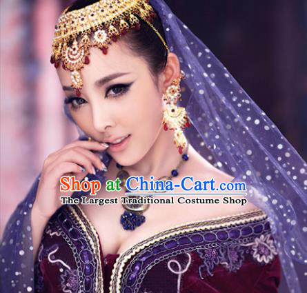 Chinese Ancient Ethnic Princess Headwear Traditional Uyghur Nationality Accessories for Women