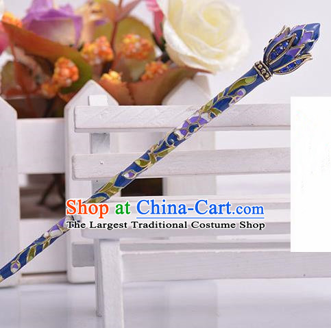 Chinese Ancient Princess Purple Hairpins Headwear Traditional Hanfu Hair Accessories for Women