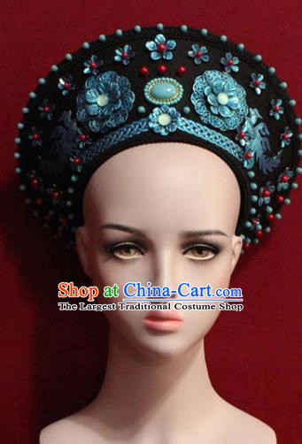 Chinese Ancient Manchu Empress Headwear Hat Traditional Qing Dynasty Queen Hair Accessories for Women