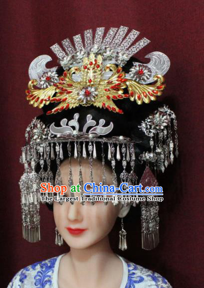 Chinese Ancient Queen Phoenix Coronet Hairpins Traditional Palace Wedding Hair Accessories for Women