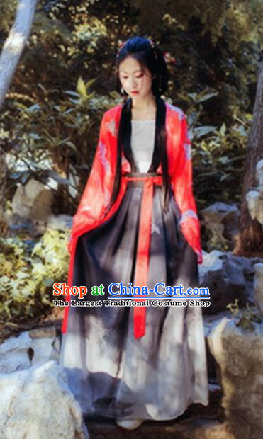 Chinese Traditional Tang Dynasty Palace Lady Hanfu Dress Ancient Peri Goddess Costume for Women