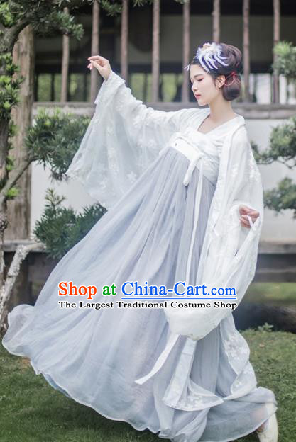 Traditional Chinese Tang Dynasty Imperial Consort Hanfu Dress Ancient Peri Goddess Costume for Women