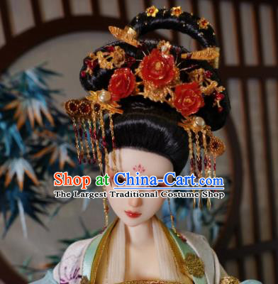 Chinese Ancient Tang Dynasty Queen Headwear Phoenix Coronet Traditional Palace Hair Accessories for Women