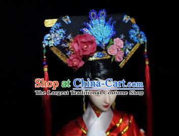 Chinese Ancient Imperial Consort Cloisonne Headwear Traditional Qing Dynasty Palace Manchu Hair Accessories for Women