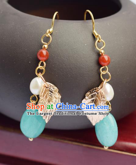 Chinese Ancient Princess Ear Accessories Traditional Hanfu Pearls Tassel Earrings for Women