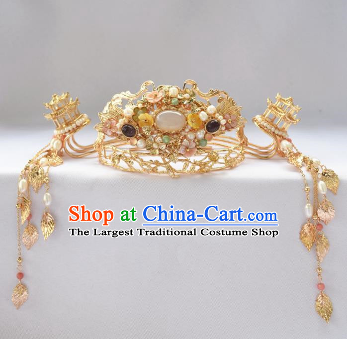 Chinese Ancient Princess Hairpins Phoenix Coronet Traditional Hanfu Hair Accessories for Women
