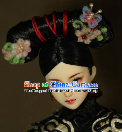 Chinese Ancient Court Maid Headwear Traditional Qing Dynasty Palace Manchu Imperial Consort Hair Accessories for Women