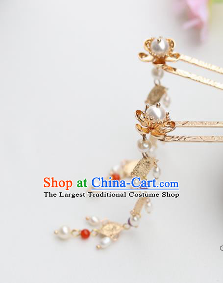 Chinese Ancient Princess Tassel Step Shake Hairpins Traditional Hanfu Hair Accessories for Women