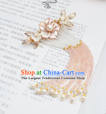 Chinese Ancient Princess Palace Pearls Tassel Hair Claw Hairpins Traditional Handmade Hanfu Hair Accessories for Women