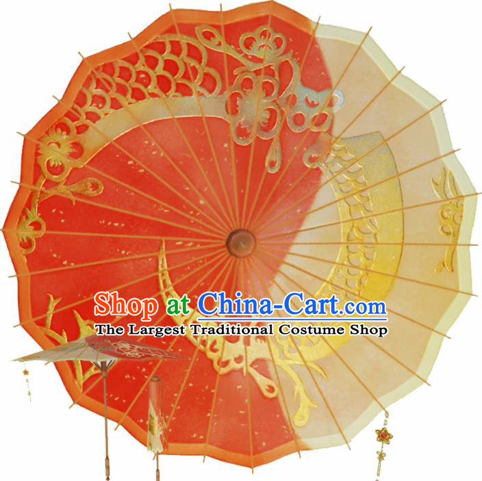 Handmade Chinese Traditional Printing Red Oiled Paper Umbrellas Ancient Princess Umbrella