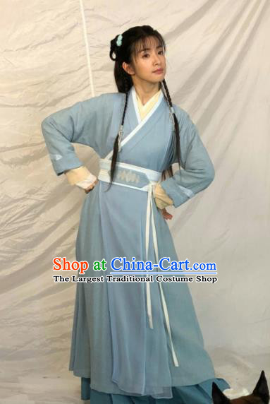 Chinese Ancient Village Girl Hanfu Dress Traditional Northern and Southern Dynasties Swordswoman Historical Costume for Women