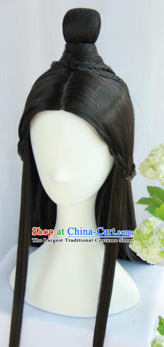 Handmade Chinese Traditional Han Dynasty Hanfu Wigs Sheath Ancient Princess Chignon for Women
