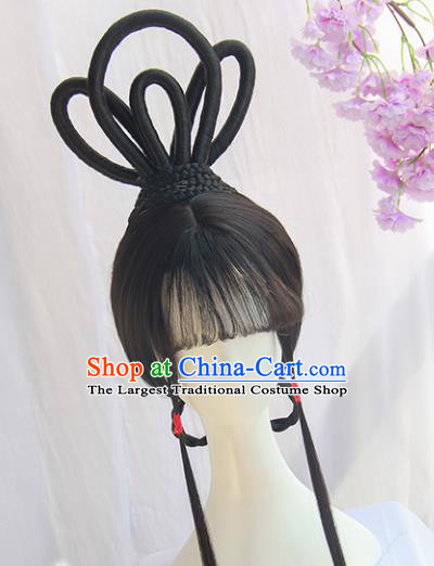 Handmade Chinese Traditional Hanfu Wigs Sheath Ancient Peri Chignon for Women