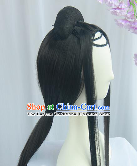 Handmade Chinese Ancient Han Dynasty Imperial Consort Headpiece Chignon Traditional Hanfu Wigs Sheath for Women