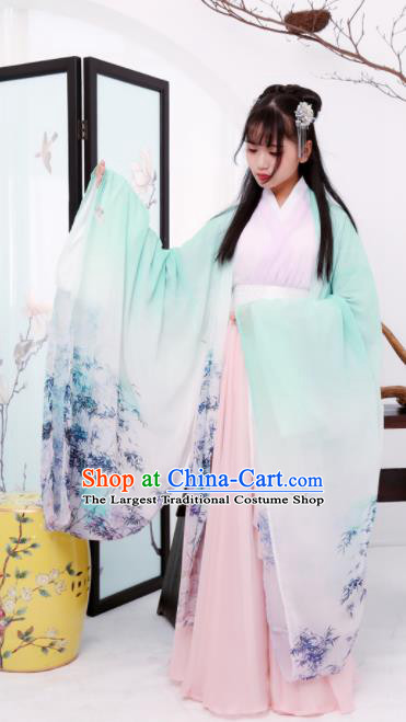 Chinese Ancient Princess Hanfu Dress Jin Dynasty Palace Historical Costume for Women