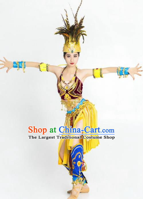 Top Grade Stage Performance Costume Halloween Cosplay Primitive Tribe Dance Clothing and Headwear for Women