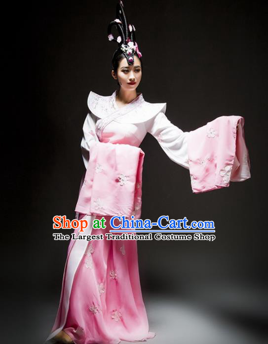 Chinese Classical Dance Costume Traditional Stage Performance Pink Hanfu Dress for Women