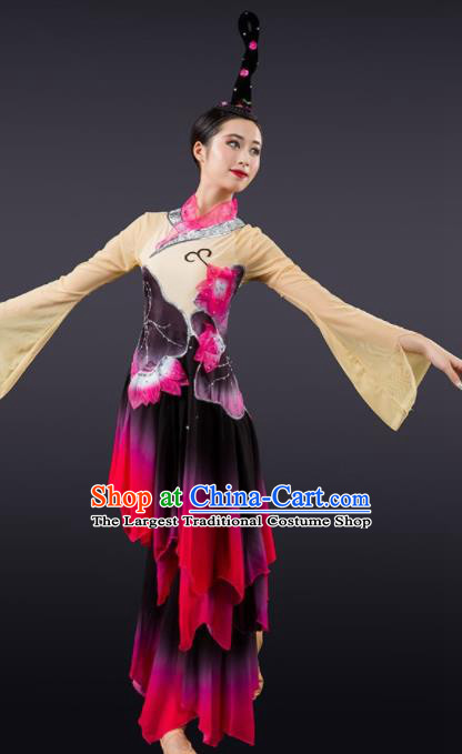 Chinese Classical Dance Umbrella Dance Costume Traditional Stage Performance Dress for Women