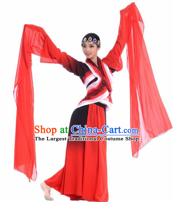 Chinese Classical Dance Beijing Opera Red Dress Traditional Umbrella Dance Stage Performance Costume for Women