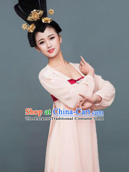 Chinese Classical Dance Pink Hanfu Dress Traditional Umbrella Dance Lotus Dance Stage Performance Costume for Women