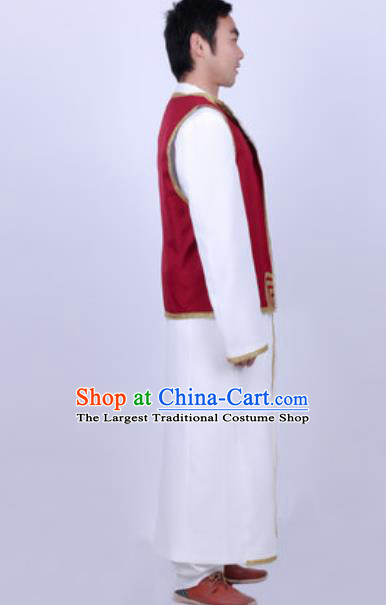 Chinese Nationality Ethnic Costume Traditional Minority Folk Dance Stage Performance Clothing for Men