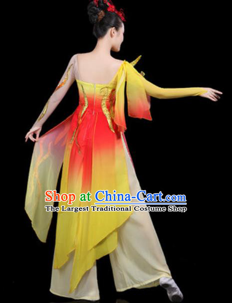 Traditional Chinese Classical Dance Dress Umbrella Dance Group Dance Stage Performance Costume for Women