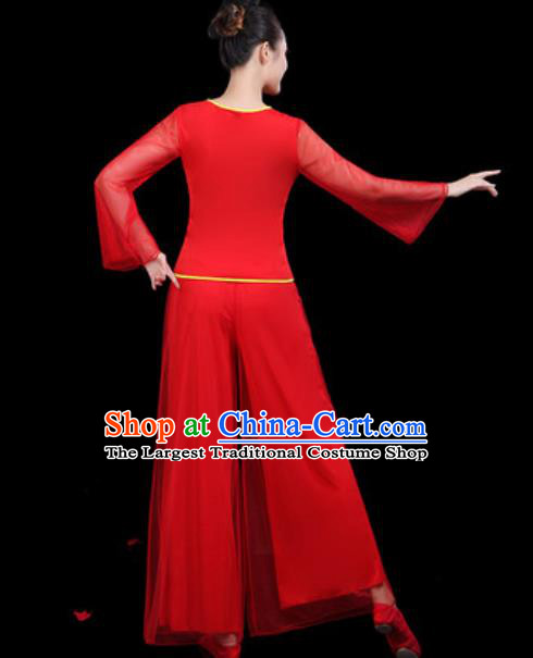 Traditional Chinese Yangko Group Dance Red Clothing Folk Dance Fan Dance Stage Performance Costume for Women