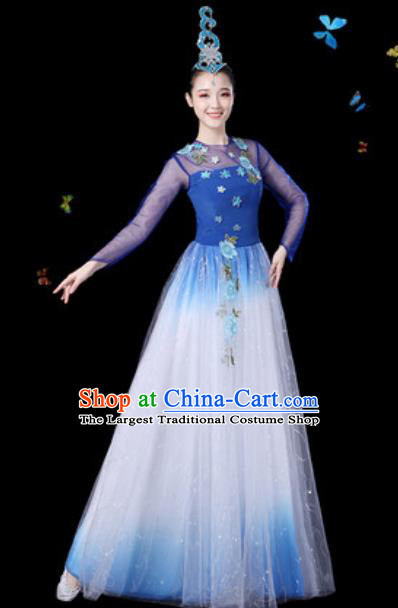 Traditional Chinese Spring Festival Gala Opening Dance Veil Dress Modern Dance Stage Performance Costume for Women